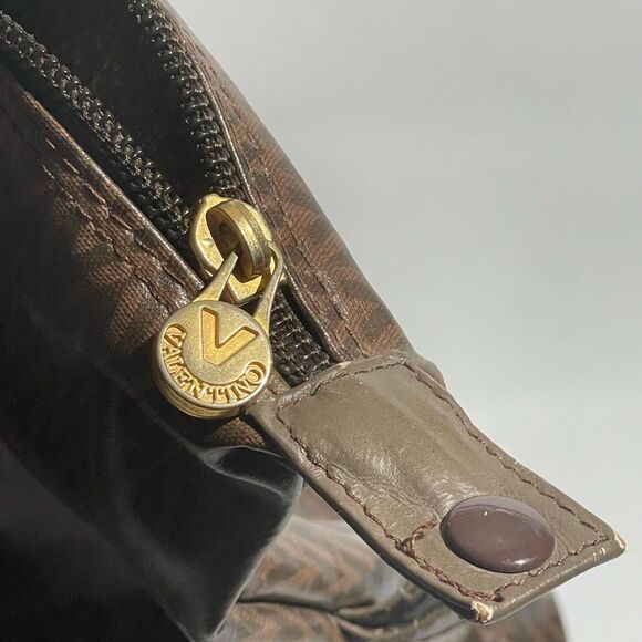 Mario Valentino Travel Boston Bag PVC Leather Brown - Picture 9 of 14